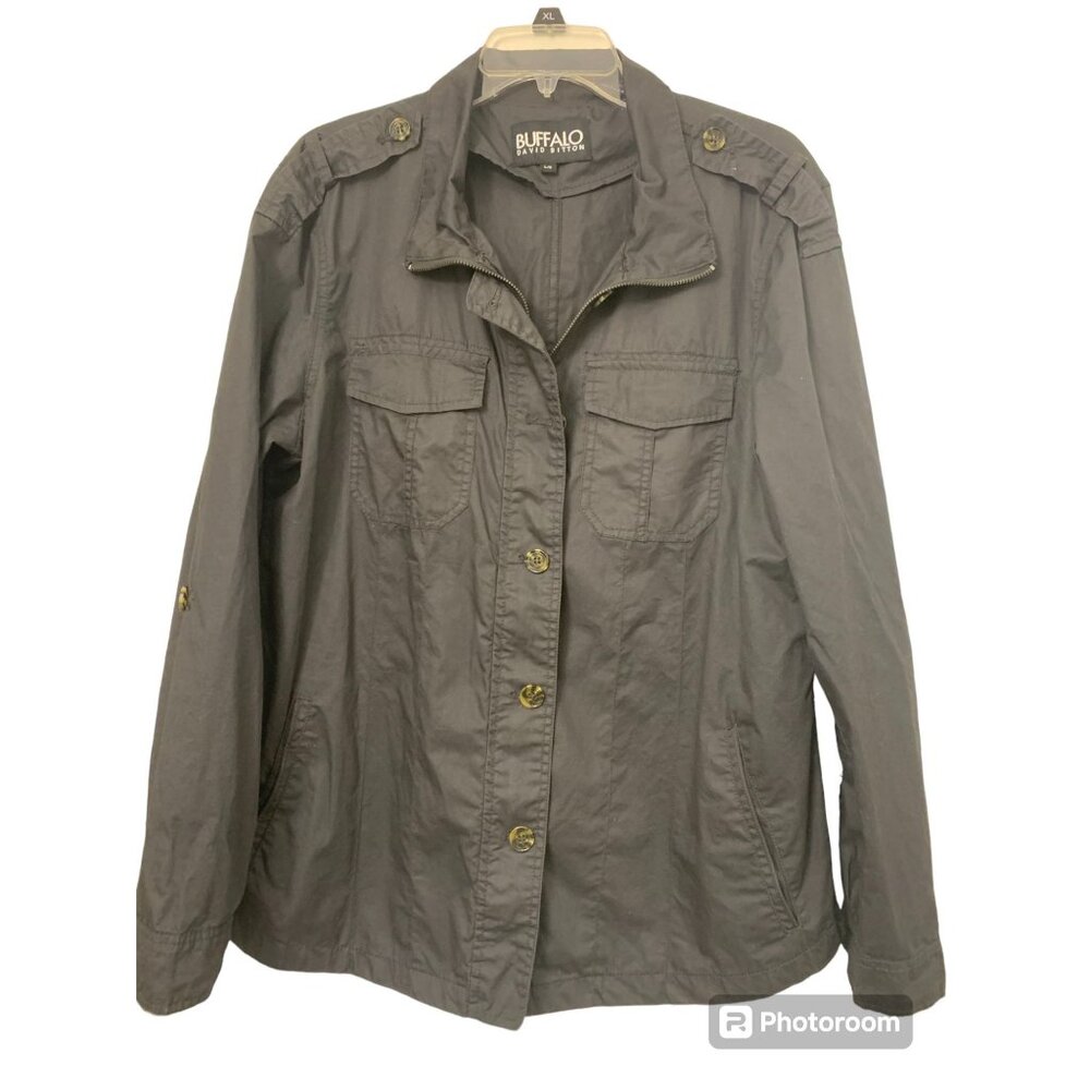 Buffalo David Bitton‎ Black Fall Jacket Size L Full Zip Front